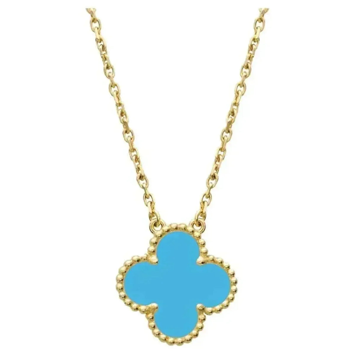 [Riva Jewelry ]CLOVER 15MM VINTAGE TURQUOISE NECKLACE