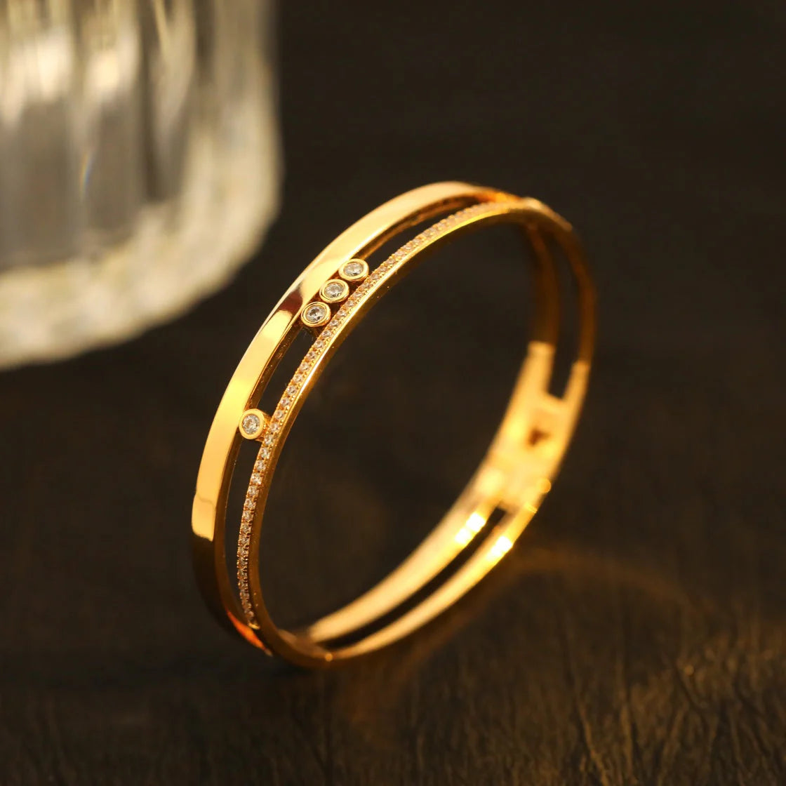 [Riva Jewelry]Move Romane Diamond Bangle Bracelet