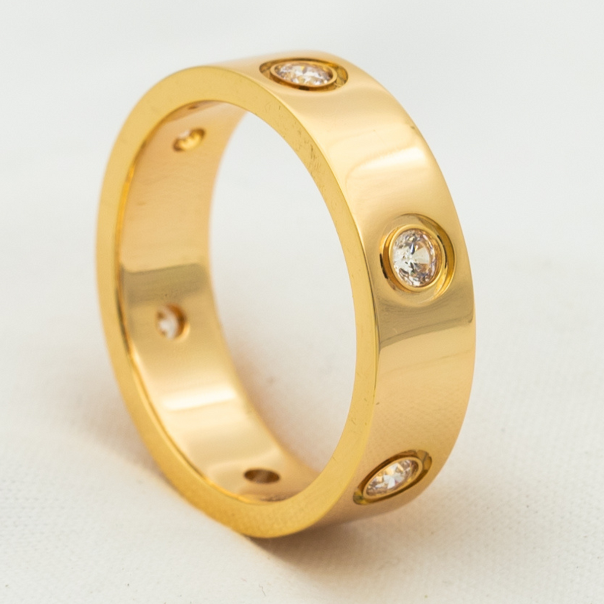[Riva Jewelry ]LOVE RING 5.5MM 6 DIAMONDS PINK GOLD