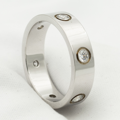[Riva Jewelry ]LOVE RING 5.5MM 6 DIAMONDS SILVER
