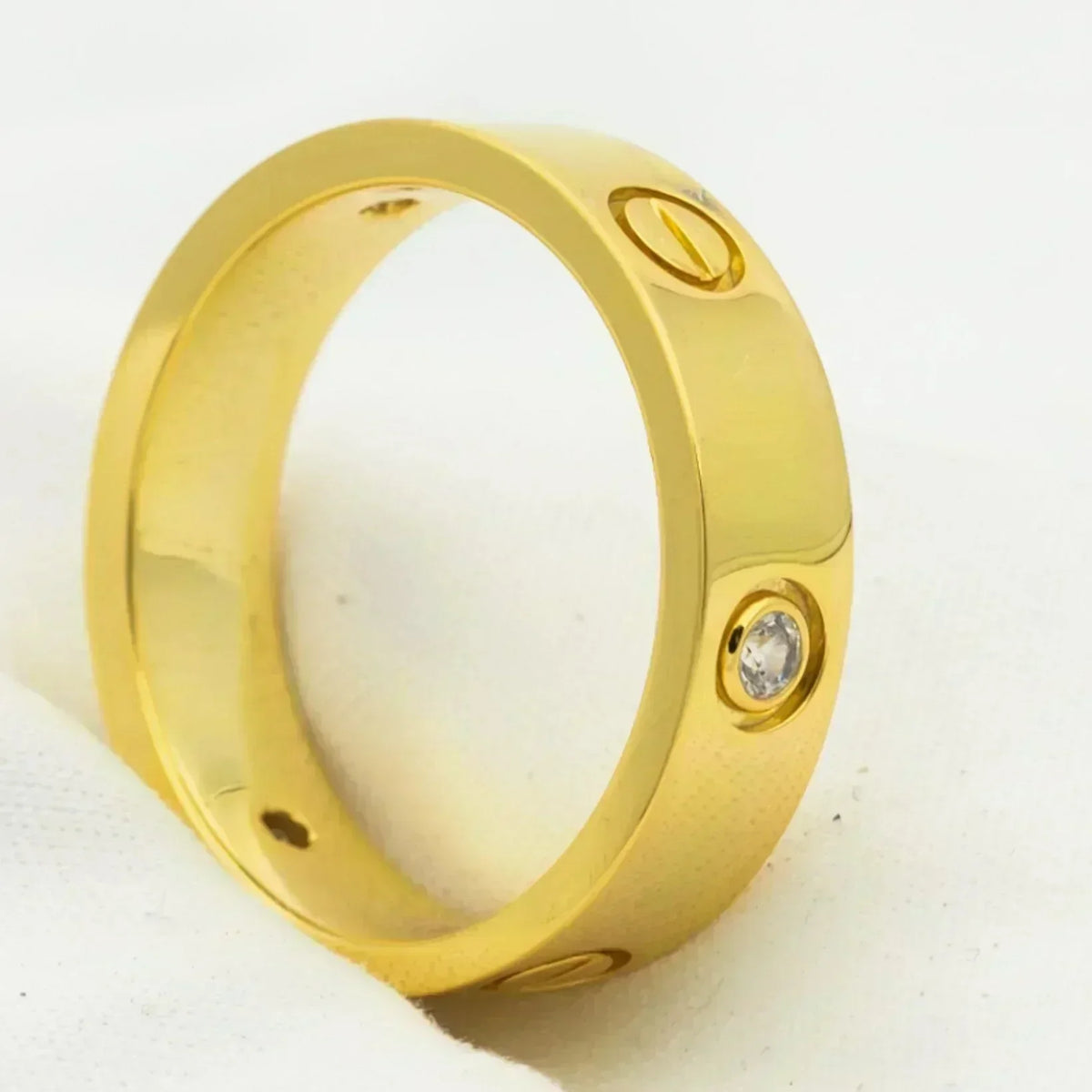 [Riva Jewelry ]LOVE RING 5.5MM 3 DIAMONDS GOLD