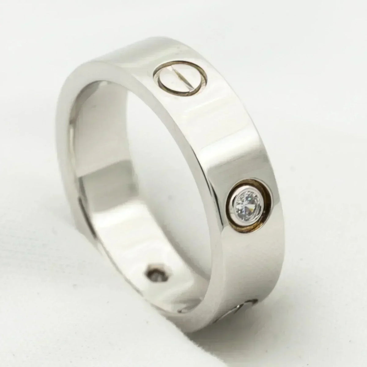 [Riva Jewelry ]LOVE RING 5.5MM 3 DIAMONDS SILVER