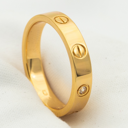 [Riva Jewelry ]LOVE RING 4MM 1 DIAMOND PINK GOLD