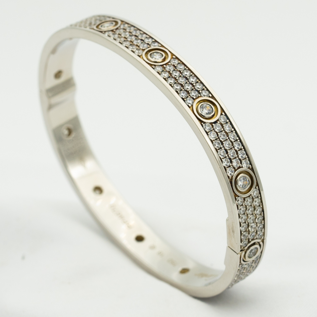 [Riva Jewelry ]LOVE BRACELET 6.1MM DIAMOND-PAVED 10 BIG DIAMONDS