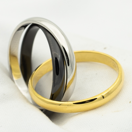 [Riva Jewelry ]TRINITY RING BLACK GOLD SILVER