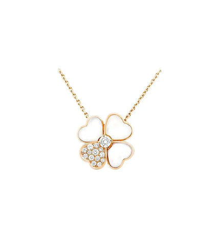 [Riva Jewelry ]CLOVER MOP DIAMOND ROSE GOLD NECKLACE