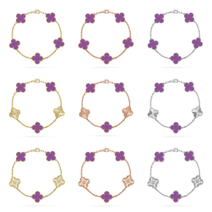 [Riva Jewelry ] CLOVER 5 MOTIF VIOLET BRACELET COLLECTION