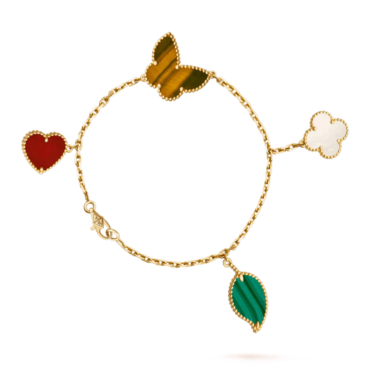 [Riva Jewelry ]LUCKY SPRING 5 MOTIF GOLD BRACELET