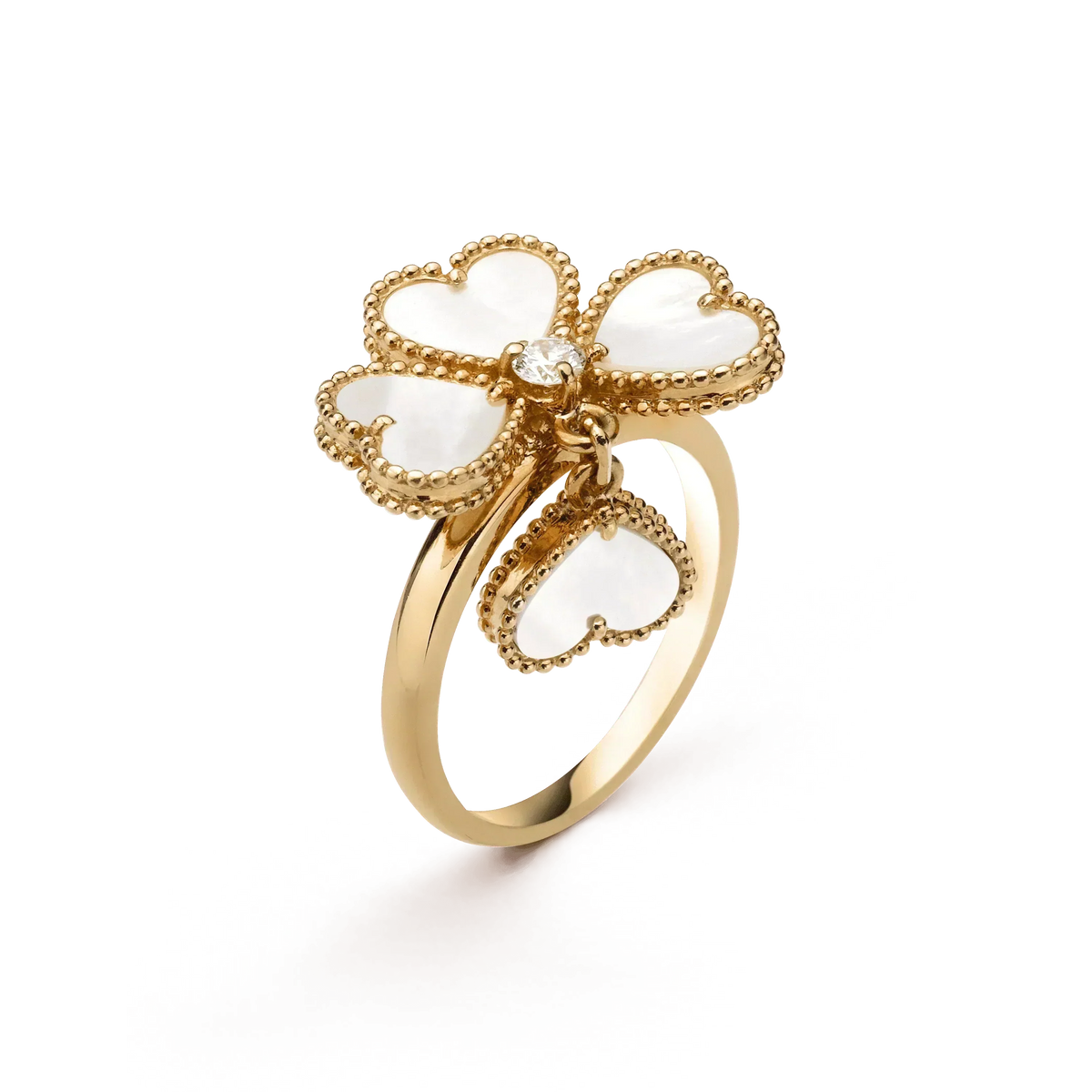 [Riva Jewelry ]SWEET CLOVER WHITE MOP RING