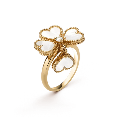 [Riva Jewelry ]SWEET CLOVER WHITE MOP RING
