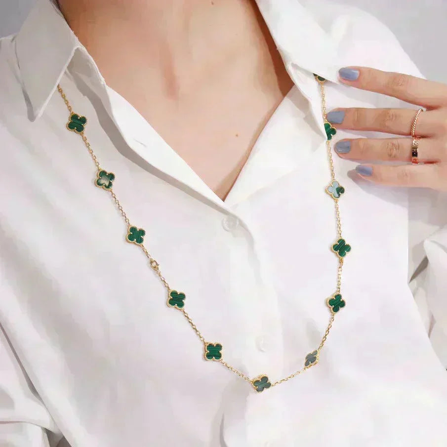 [Riva Jewelry ]CLOVER 20 MOTIFS MALACHITE GOLD