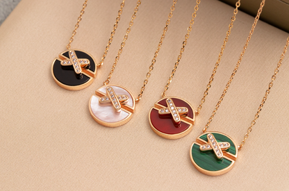 [Riva Jewelry ]JEUX DE PINK GOLD DIAMOND NECKLACE