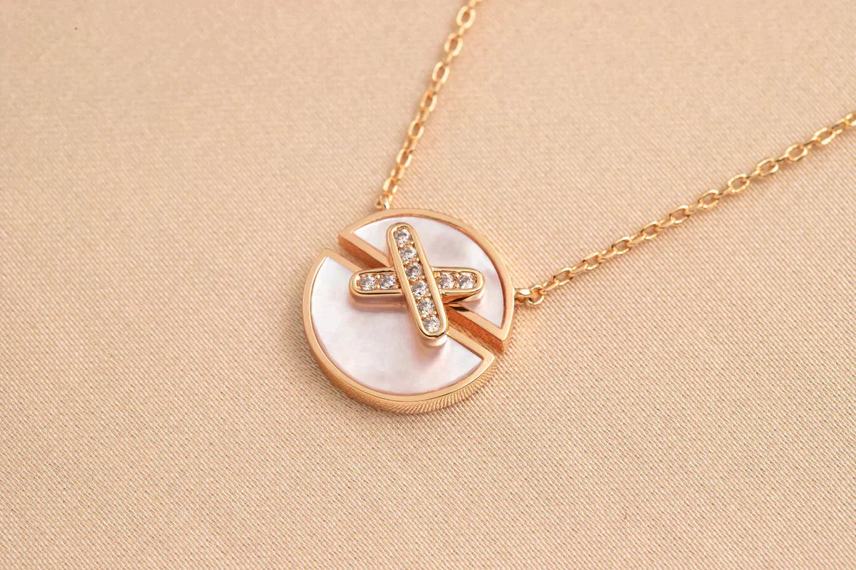 [Riva Jewelry ]JEUX DE ROSE GOLD DIAMOND NECKLACE