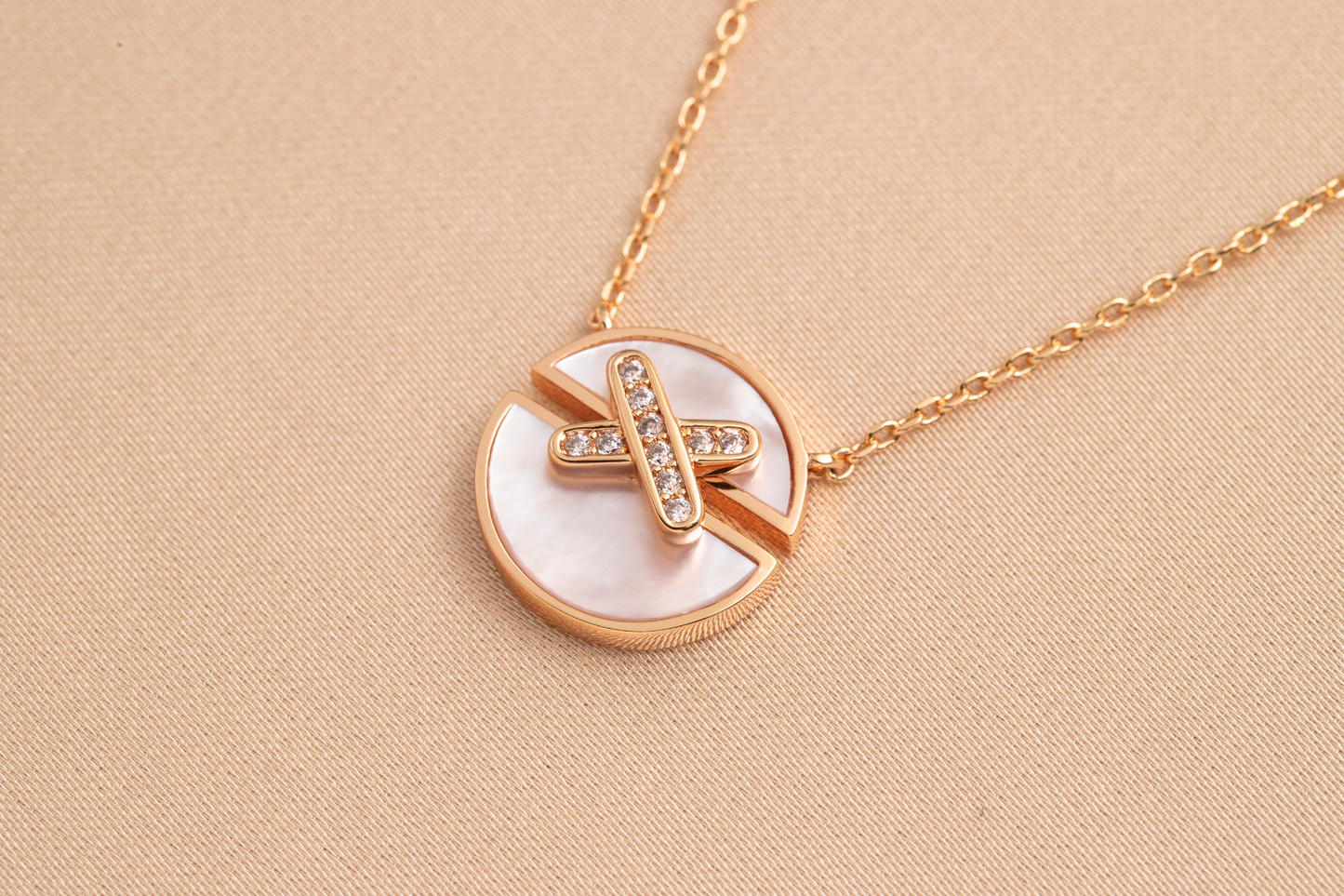 [Riva Jewelry]JEUX DE ROSE GOLD DIAMOND NECKLACE