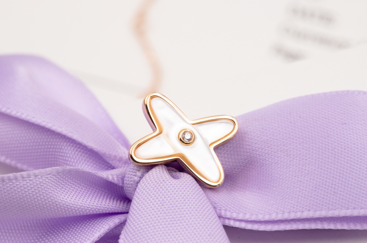 [Riva Jewelry]JEUX DE WHITE MOP ROSE GOLD DIAMOND OHRRINGE