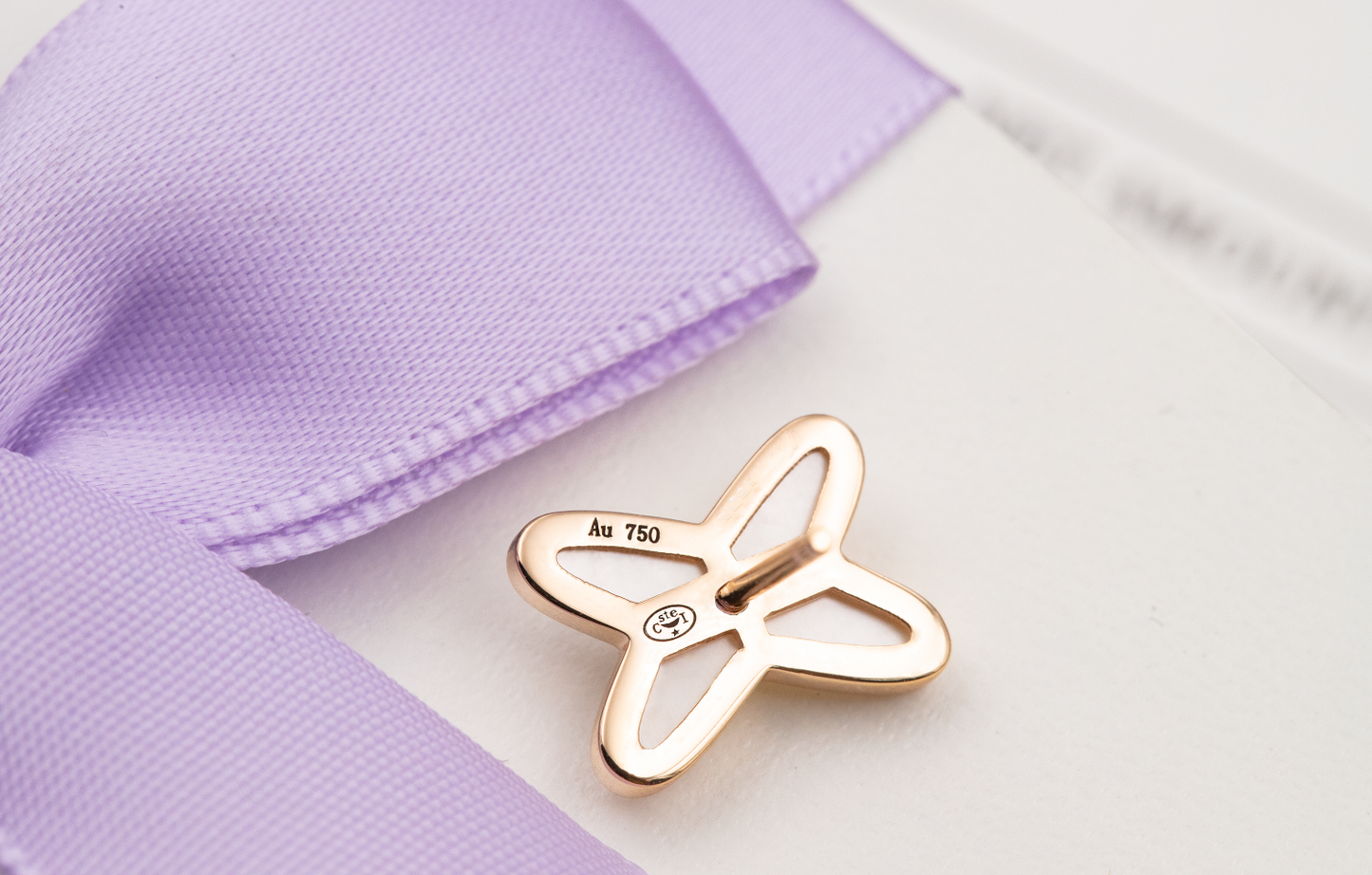 [Riva Jewelry]JEUX DE WHITE MOP ROSE GOLD DIAMOND OHRRINGE