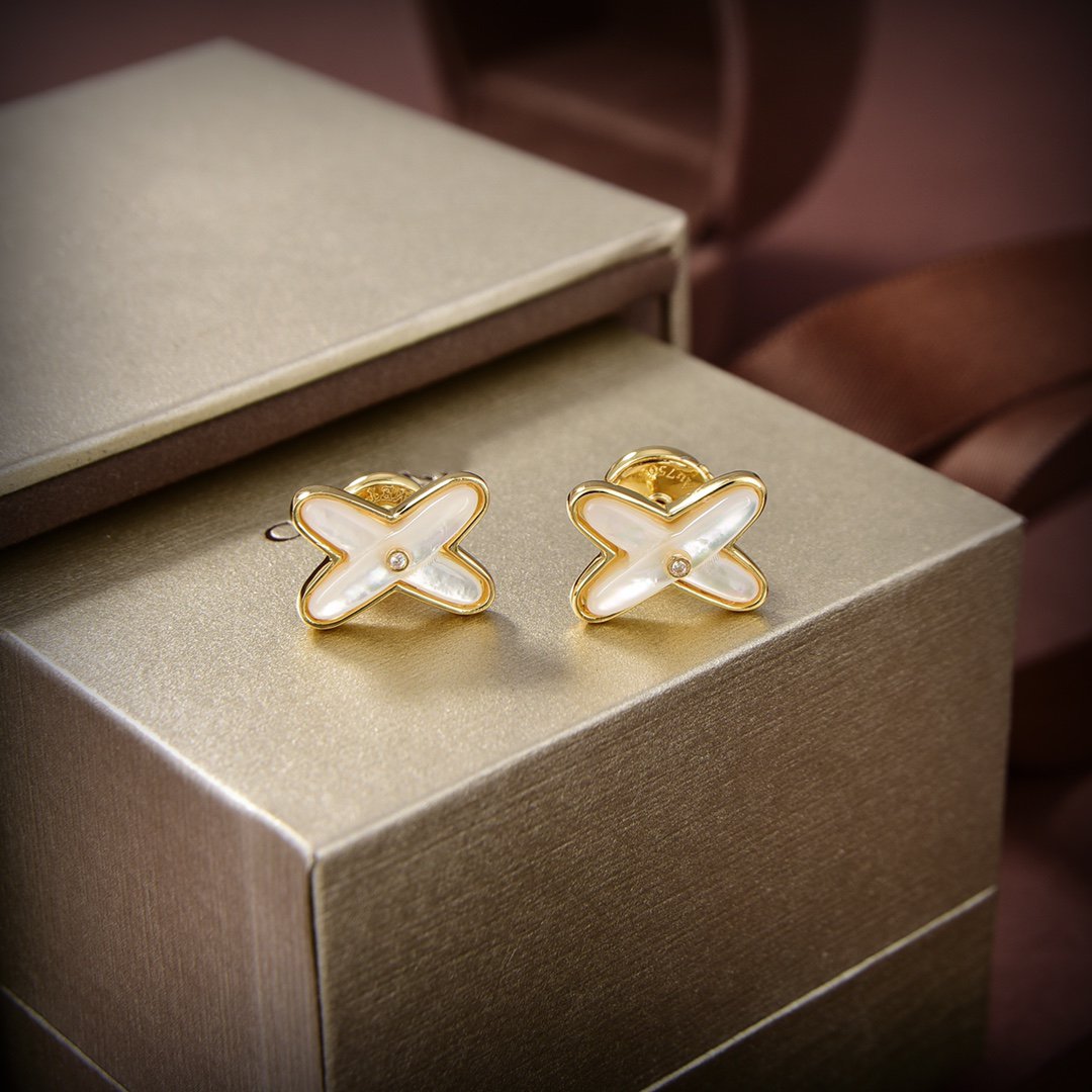 [Riva Jewelry]JEUX DE WEISSE PERLMUTT GOLD DIAMANT OHRRINGE