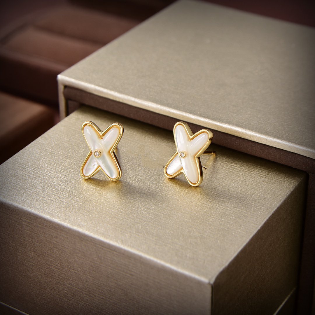[Riva Jewelry]JEUX DE WEISSE PERLMUTT GOLD DIAMANT OHRRINGE