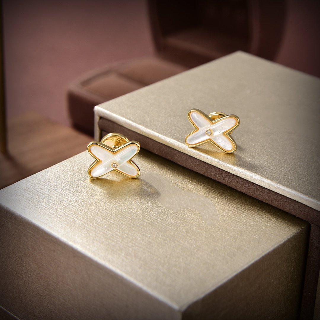 [Riva Jewelry]JEUX DE WEISSE PERLMUTT GOLD DIAMANT OHRRINGE