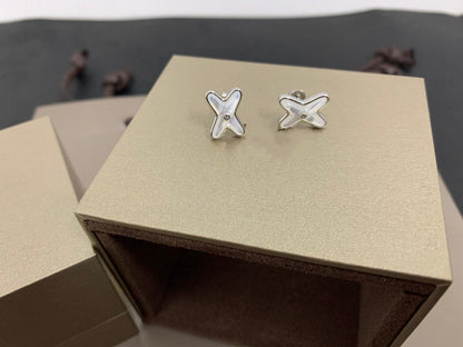 [Riva Jewelry]JEUX DE WEISSE PERLMUTT SILBER DIAMANT OHRRINGE