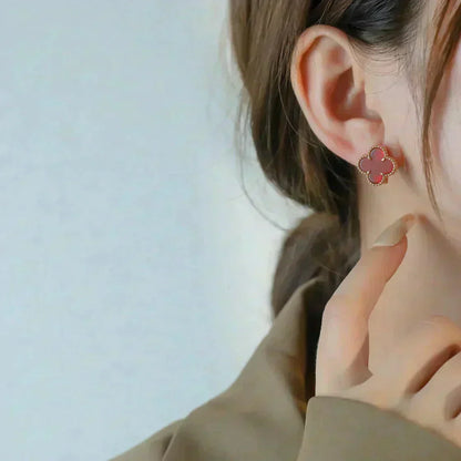 [Riva Jewelry ]CLOVER MEDIUM 1 MOTIFS CARNELIAN  EARRINGS