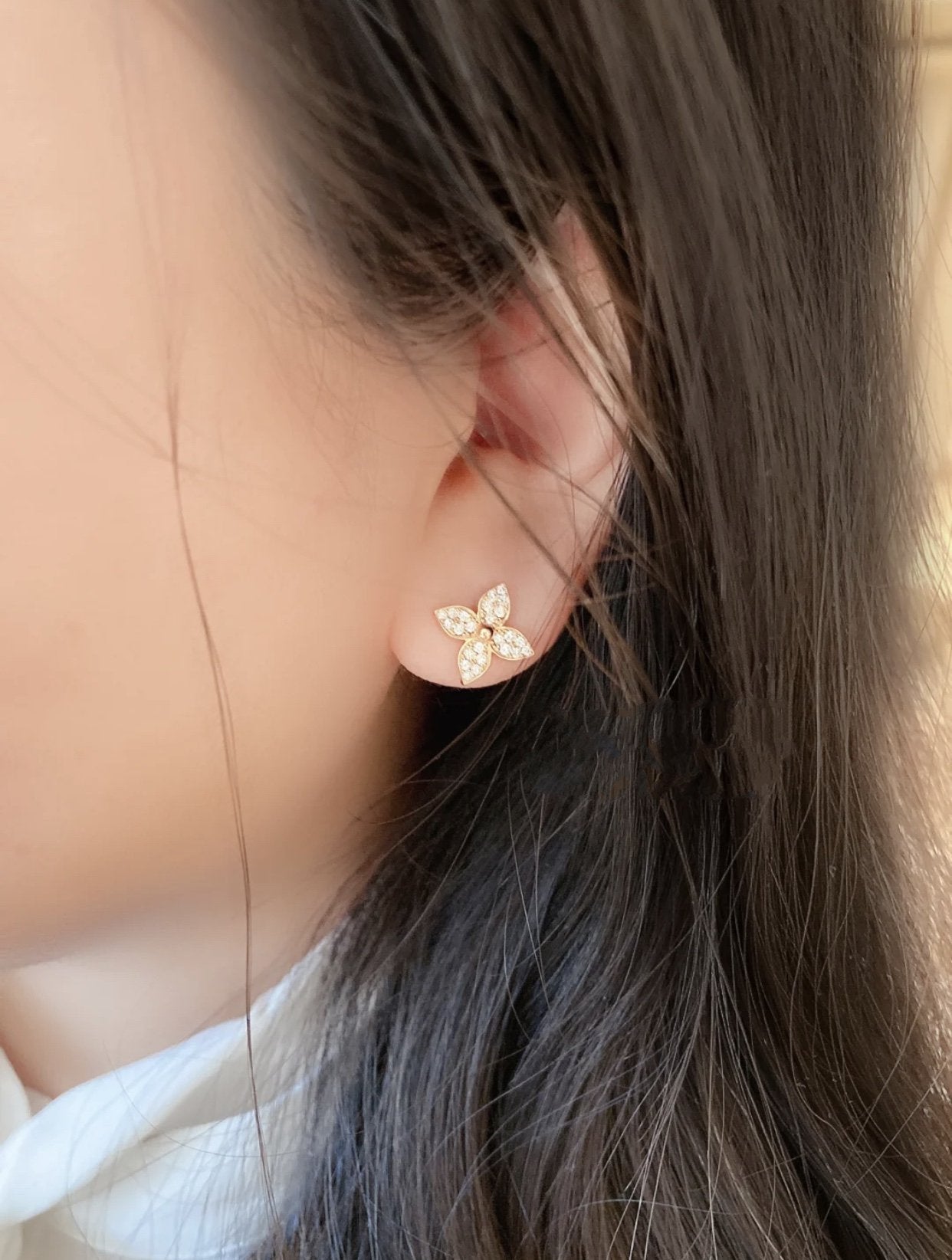 [Riva Jewelry]STAR BLOSSOM OHRSTECKER ROSÉGOLD DIAMANTEN