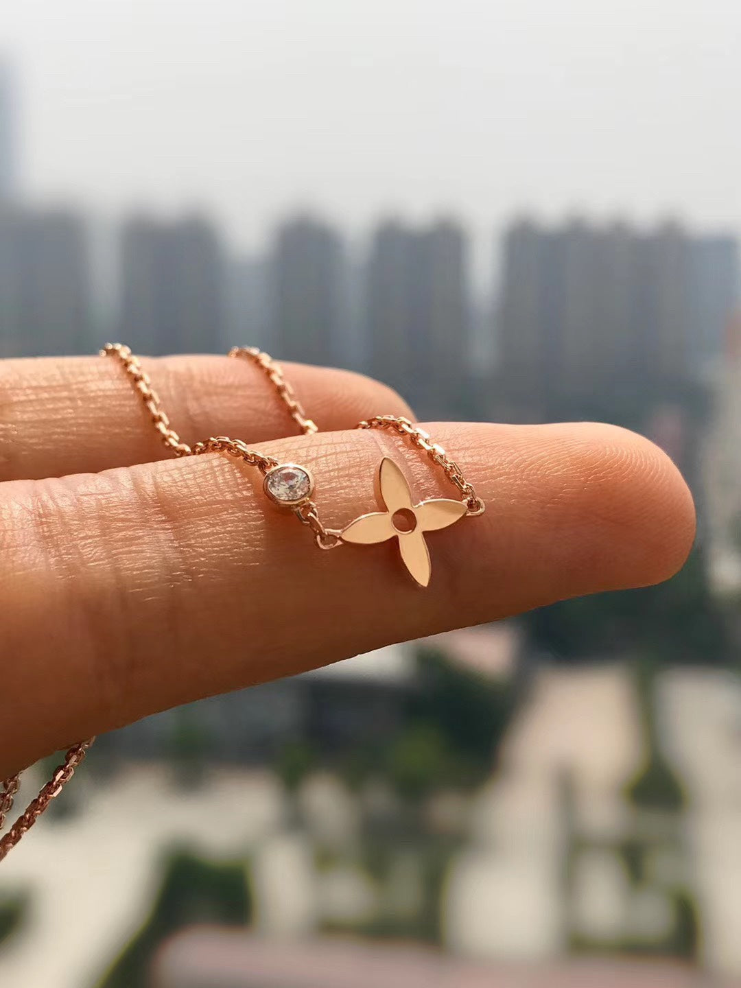 [Riva Jewelry]BLOSSOM ANHÄNGER ROSEGOLD MIT DIAMANTEN