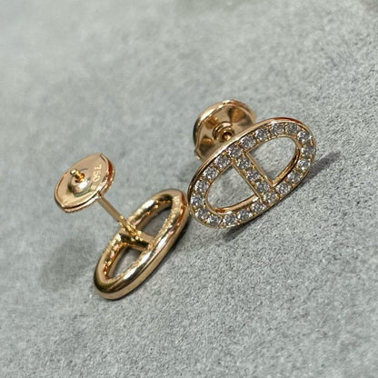[Riva Jewelry]HM VOLLSTÄNDIG MIT DIAMANTEN BESETZTE SCHWEINENASEN-OHRSTECKER
