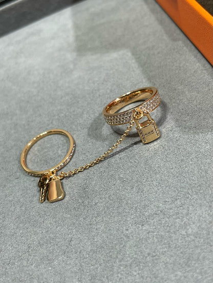 [Riva Jewelry ]HM KELLY CLOCHETTE DOUBLE RING IN  WITH DIAMONDS