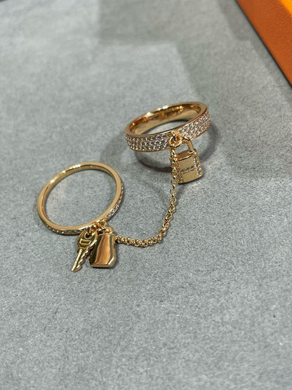 [Riva Jewelry ]HM KELLY CLOCHETTE DOUBLE RING IN  WITH DIAMONDS