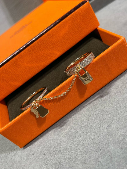 [Riva Jewelry ]HM KELLY CLOCHETTE DOUBLE RING IN  WITH DIAMONDS
