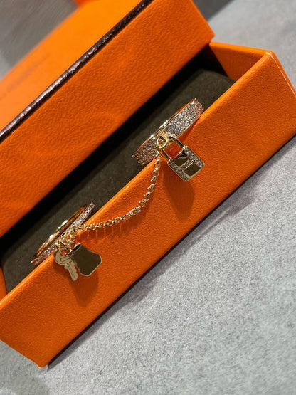 [Riva Jewelry ]HM KELLY CLOCHETTE DOUBLE RING IN  WITH DIAMONDS