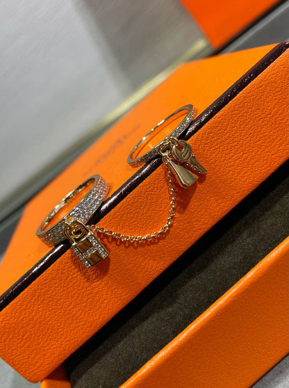 [Riva Jewelry]HM KELLY CLOCHETTE DOUBLE RING IN  WITH DIAMONDS