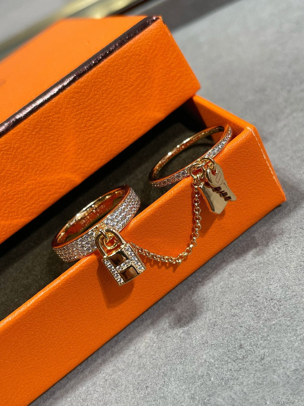 [Riva Jewelry ]HM KELLY CLOCHETTE DOUBLE RING IN  WITH DIAMONDS