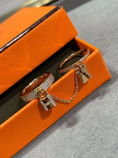 [Riva Jewelry ]HM KELLY CLOCHETTE DOUBLE RING IN  WITH DIAMONDS