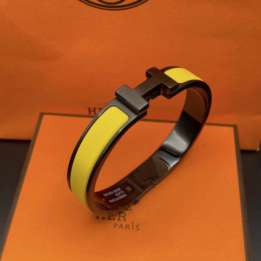 [Riva Jewelry ]CLIC HM SO BLACK YELLOW BRACELET