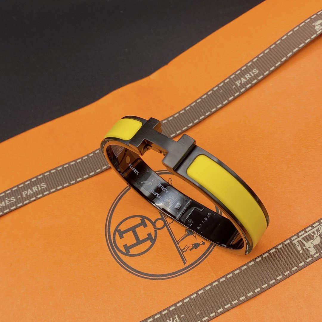 [Riva Jewelry ]CLIC HM SO BLACK YELLOW BRACELET