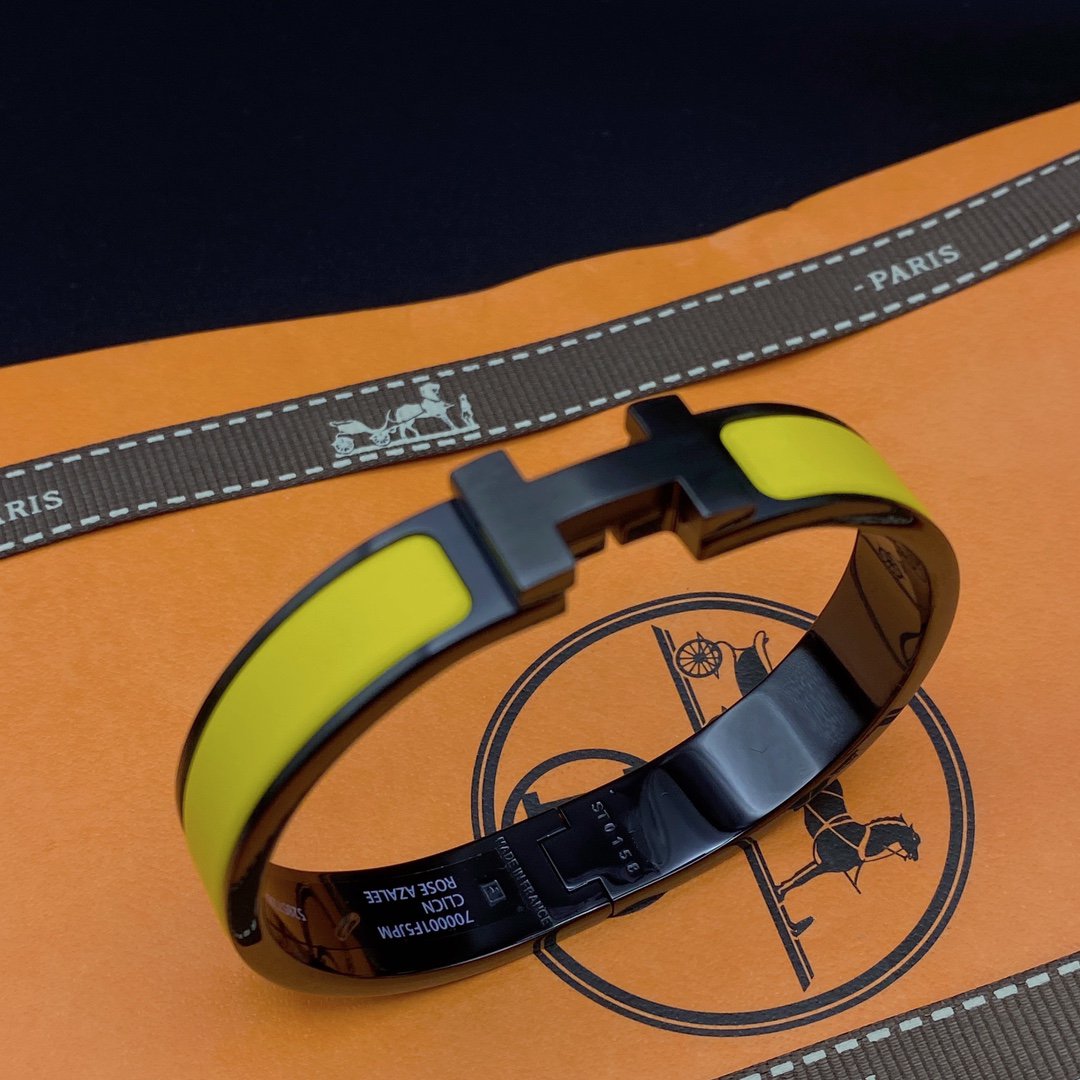 [Riva Jewelry]CLIC HM SO BLACK YELLOW BRACELET
