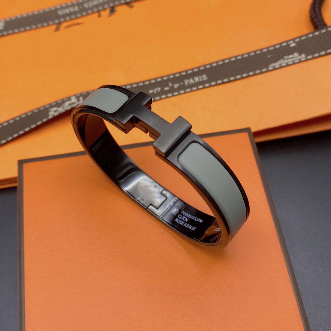[Riva Jewelry ]CLIC HM SO BLACK GREY BRACELET
