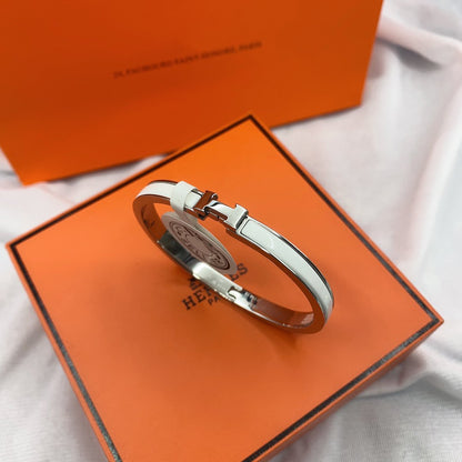 [Riva Jewelry]CLASSIC HM CLIC WHITE 8MM ENAMEL BRACELET