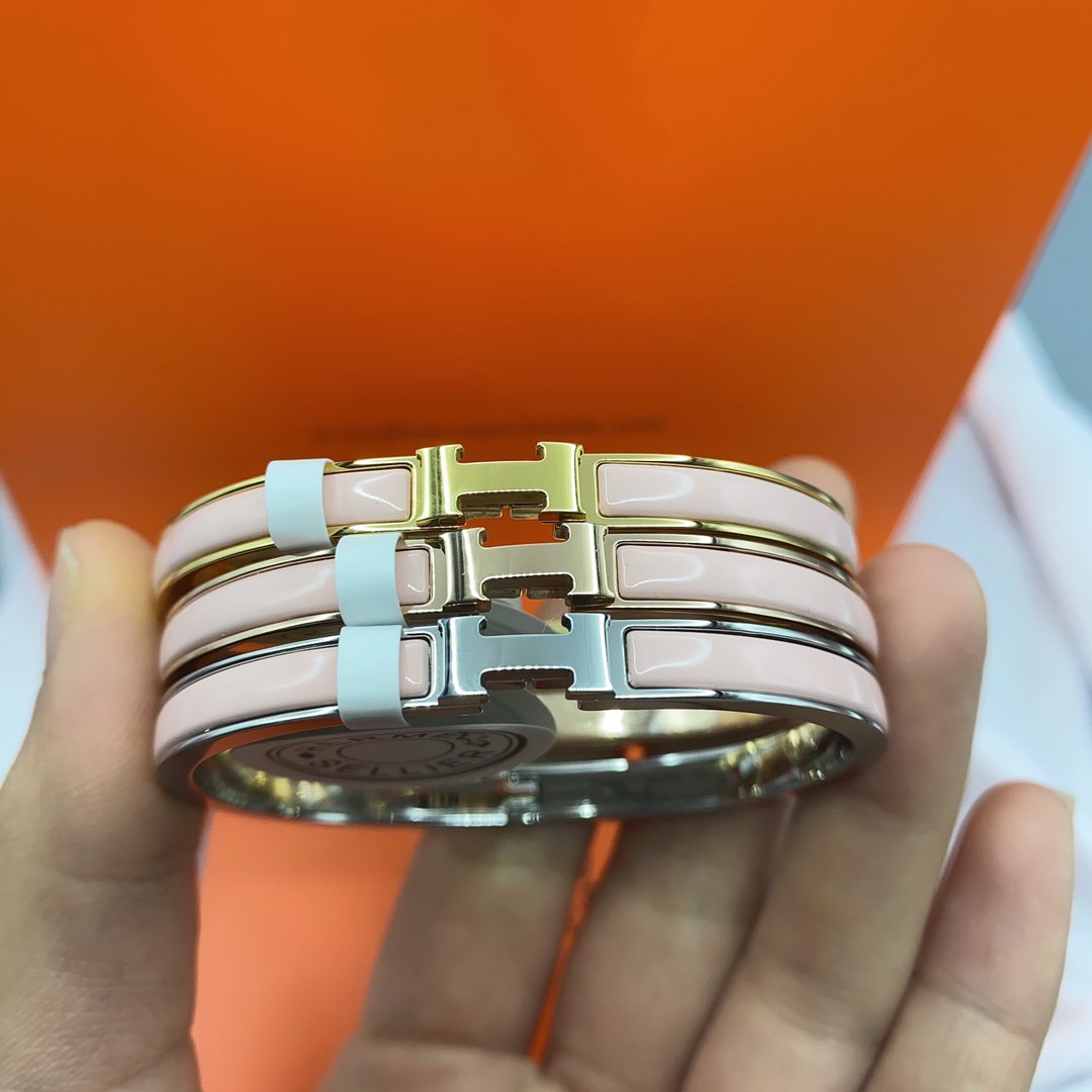 [Riva Jewelry]CLASSIC HM CLIC  PINK 8MM ENAMEL BRACELET