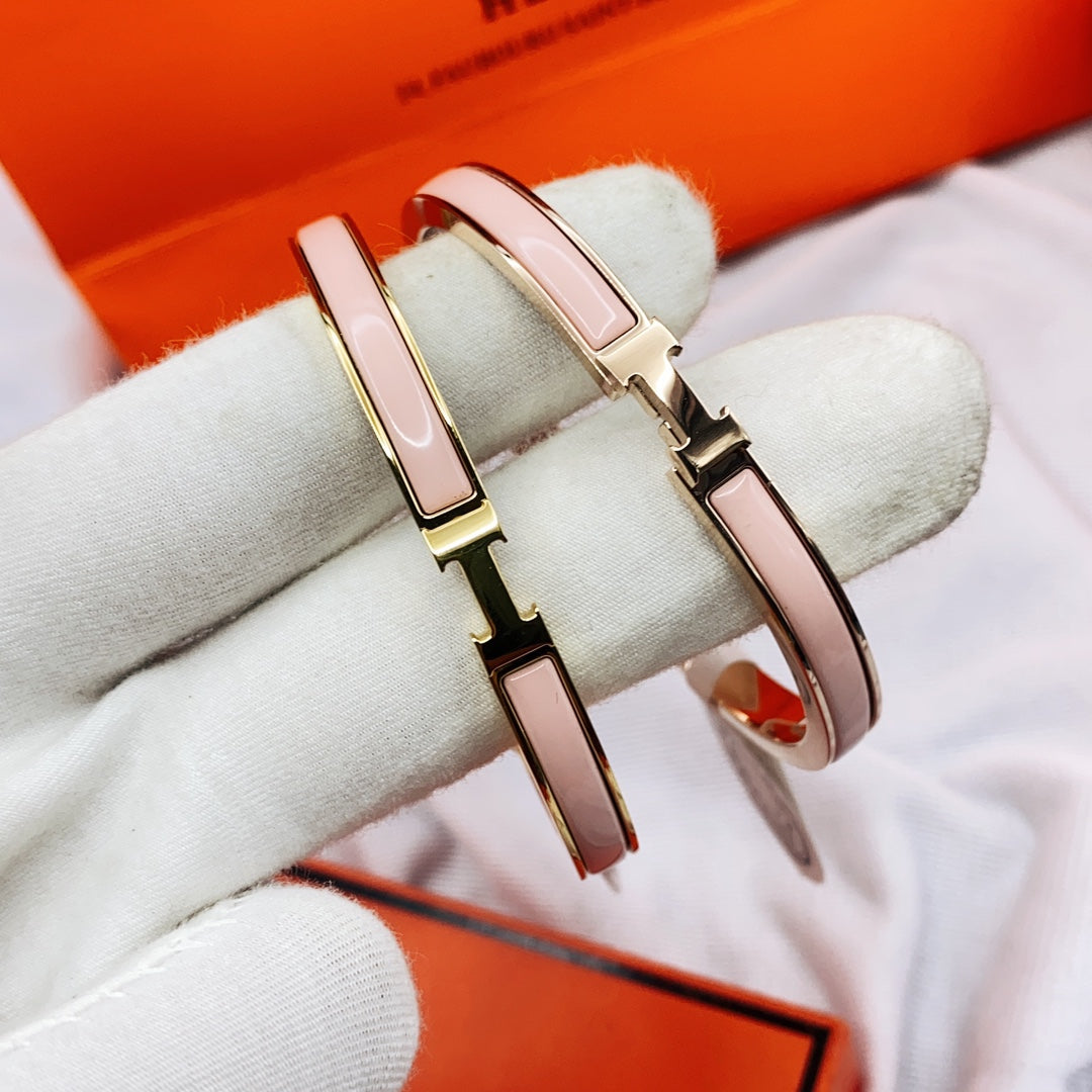 [Riva Jewelry ]CLASSIC HM CLIC  PINK 8MM ENAMEL BRACELET
