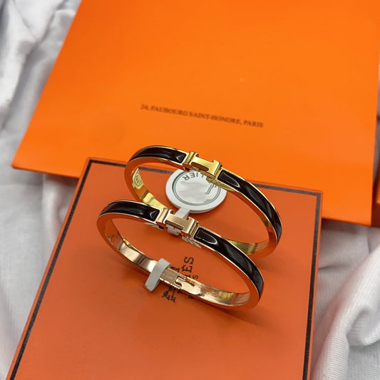 [Riva Jewelry]CLASSIC HM CLIC BLACK 8MM エナメルブレスレット