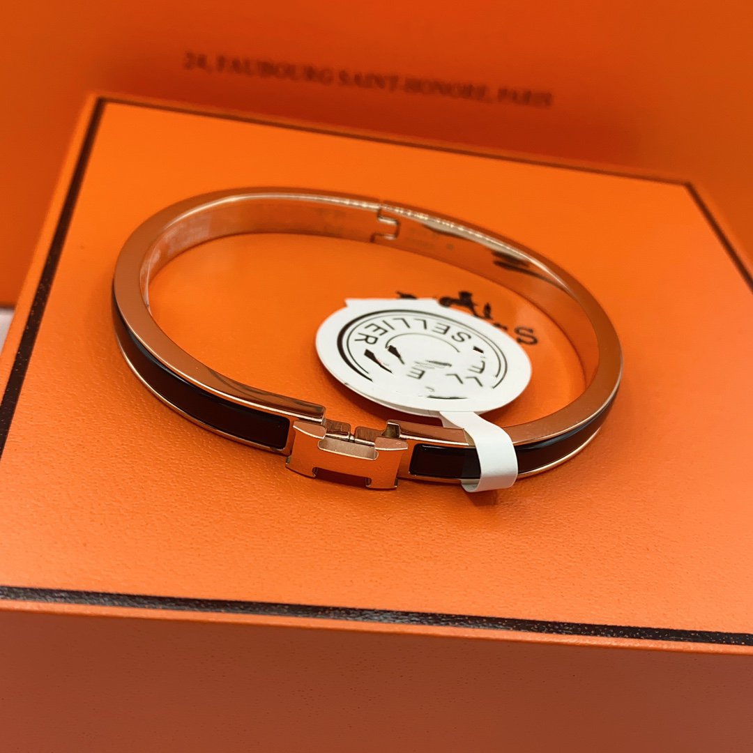 [Riva Jewelry]CLASSIC HM CLIC BLACK 8MM ENAMEL BRACELET
