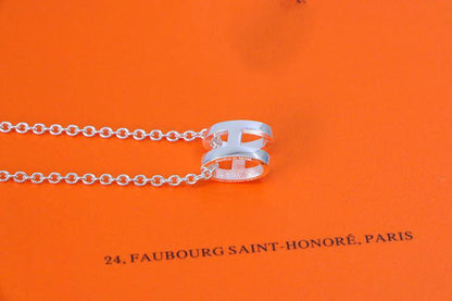 [Riva Jewelry ]HM NECKLACE H LETTER OVAL SERIES
