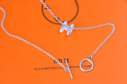 [Riva Jewelry ]HM NECKLACE H LETTER OVAL SERIES