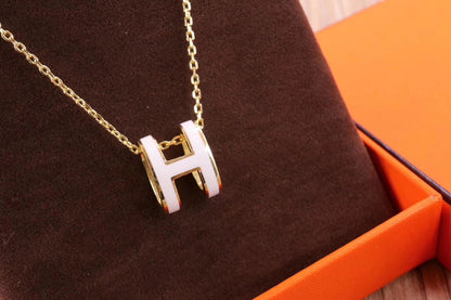 [Riva Jewelry ]HM CLIC YELLOW ENAMEL GOLD NECKLACE