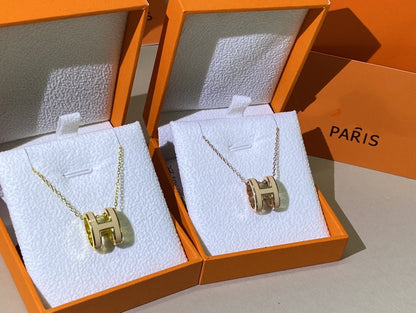 [Riva Jewelry ]HM CLIC YELLOW ENAMEL GOLD NECKLACE
