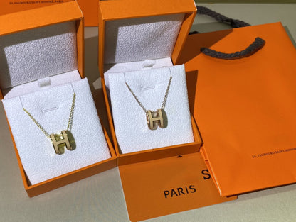 [Riva Jewelry ]HM CLIC YELLOW ENAMEL GOLD NECKLACE