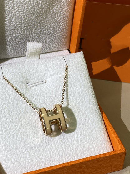 [Riva Jewelry ]HM CLIC YELLOW ENAMEL GOLD NECKLACE